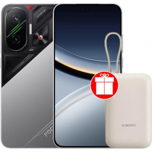Телефон POCO F7 12GB/256GB международная версия (серебристый) + пауэрбанк Xiaomi Power Bank P15ZM 10000mAh (бежевый) по акции