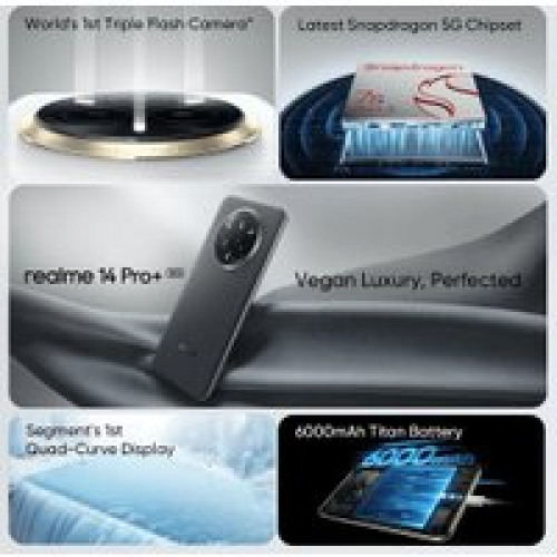 Телефон Realme 14 Pro+ RMX5051 8GB/256GB международная версия (серая замша)