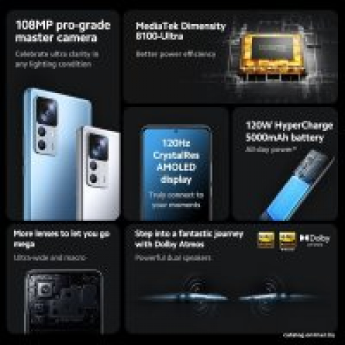 Телефон Xiaomi 12T 8GB/128GB международная версия (черный)