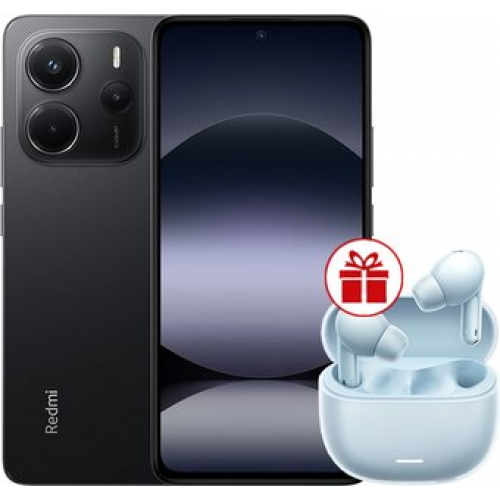 Телефон Xiaomi Redmi Note 14 6GB/128GB международная версия (черный) + наушники Xiaomi Redmi Buds 6 Lite (голубой) по акции