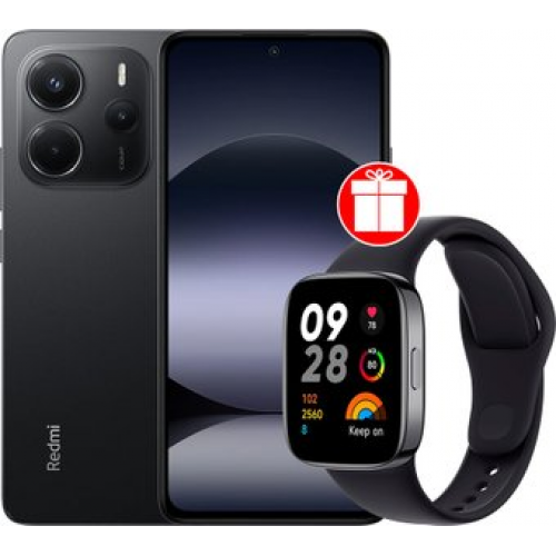Телефон Xiaomi Redmi Note 14 8GB/128GB международная версия (черный) + умные часы Xiaomi Redmi Watch 3 (черный) по акции
