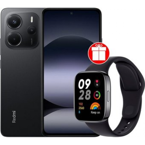 Телефон Xiaomi Redmi Note 14 8GB/256GB международная версия (черный) + умные часы Xiaomi Redmi Watch 3 (черный) по акции