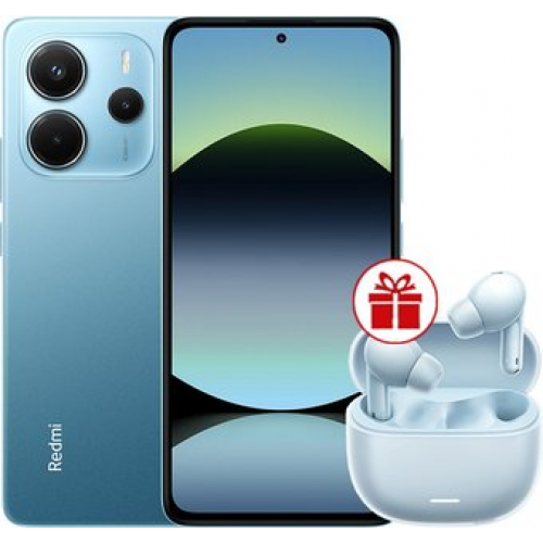 Телефон Xiaomi Redmi Note 14 8GB/256GB международная версия (синий) + наушники Xiaomi Redmi Buds 6 Lite (голубой) по акции