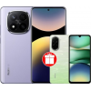 Телефон Xiaomi Redmi Note 14 Pro+ 5G 12GB/512GB международная версия (фиолетовый) + Xiaomi Redmi A5 3GB/64GB (зеленое озеро) по акции