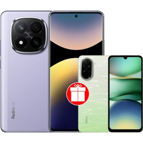 Телефон Xiaomi Redmi Note 14 Pro+ 5G 12GB/512GB международная версия (фиолетовый) + Xiaomi Redmi A5 3GB/64GB (зеленое озеро) по акции
