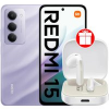 Телефон Xiaomi Redmi 15 4G 8GB/256GB международная версия (фиолетовый) + наушники Xiaomi Redmi Buds 6 Active M2344E1 (белый) по акции